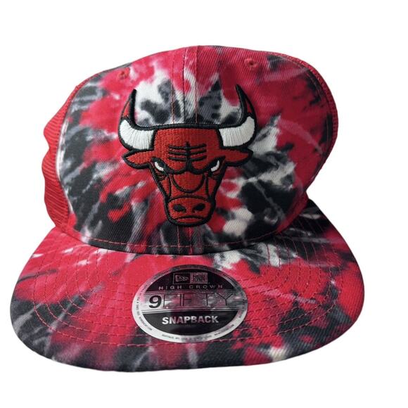 New Era 9Fifty Chicago Bulls Tie Dye Mesh Snapback Cap NBA Embroidered Hat - Picture 1 of 12